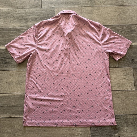 Greg‎ Norman Golf Polo Shirt Play Dry Performance Mens Large Pink All Over Print - Picture 7 of 8